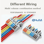 Universal Quick Push-in Electrical Wire Terminal Blocks Splitter Cable Connectors Mounted Junction Box for Home Industrial Use