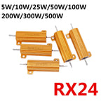 AEAK RX24 5W 10W 25W RX24 50W RX24 100W Aluminum Power Metal Shell Case Wirewound Resistor RX24-5W RX24-10W RX24-25W RX24-50W