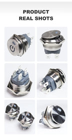 Metal Toggle Rocker Switch On Off 220v 12v 6v 22mm 2NO 4pin Latching Fixed 16A High Current LED Light Switch Car Boat Motorcycle