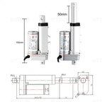 Adjustable Stroke Electric Linear Actuator DC12V 750N 10mm/s 50mm stroke Length with Magnetic Limit Switch For Autom equipment