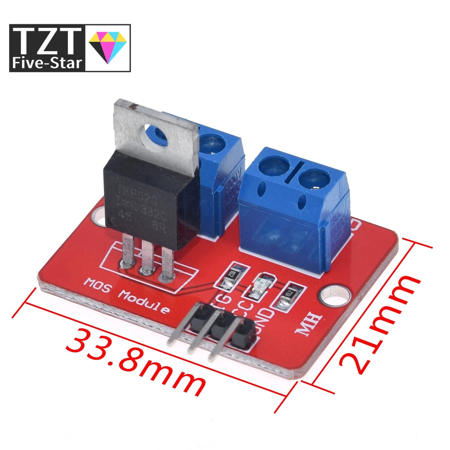 1/5PCS Smart Electronics 0-24V Top Mosfet Button IRF520 MOS Driver Module For Arduino MCU ARM Raspberry pi