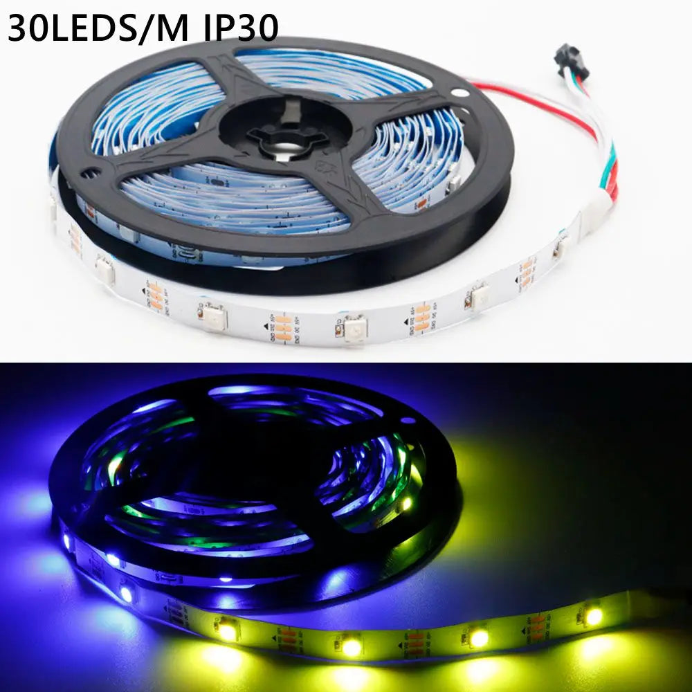 WS2812B Individually Addressable Led Strip light WS2812 5050 RGB Smart Pixels Led Light 30/60/74/96/144leds/m IP30/65/67 DC5V