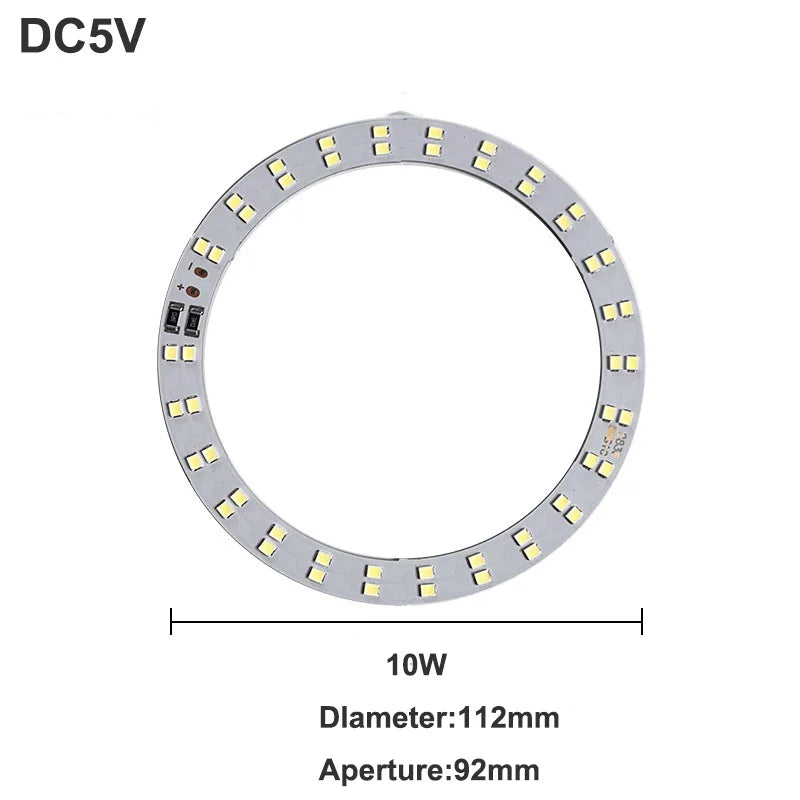 1pcs DC5V Dimmable SMD5730/2835 Led Ring White Color Lamp Bead 10W 12W LED Light Board White Warm Light with 2M cable