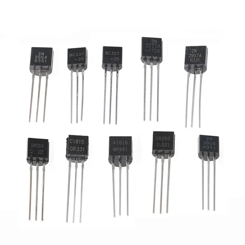 200PCS Transistor Assortment KIT 10Value x 20pcs 2N2222 2N2907 2N3904 2N3906 S8050 S8550 A1015 C1815 BC337 BC327 Transistors Box
