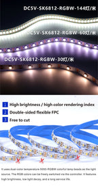 5V SK6812 RGBW Led Strip Light 4 in 1 Similar WS2812B 1m 4m 5m 30 60 144 LEDs Black/White PCB Wire 1-5 Meters Led Lights IP30 65