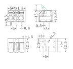 1Pcs PCB terminal block FS1.5 DA803R 2601 1.5 mm² spacing 3.5 or 5.0 mm pitch gray 2601-1102 3 4 5 6