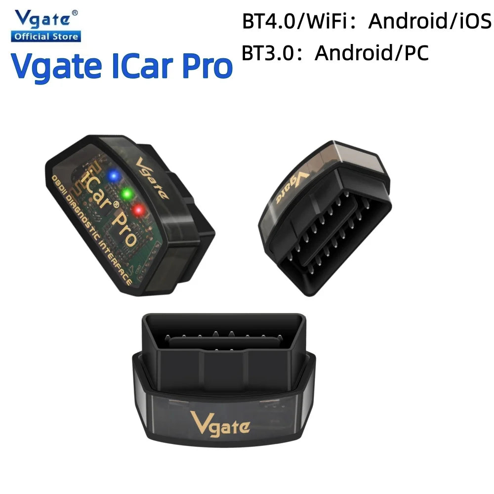 Vgate ICar Pro Bluetooth 3.0/4.0/WiFi Android/PC/iOS Supports Auto Wake Up Mode Elm327 V2.3 OBDII Code Reader Diagnostic Tool