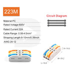 5/10PCS 2/3Ports Electrical Wire Connectors Fast Compact Push-in Terminal Block Wiring Cable Butt Connection Splitter With Lever