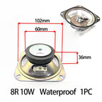 1PCS  4-Inch Diameter 102mm Square 60mm4/8 Ohm 10w Transparent Waterproof Speaker 4/8 Ohm 3w Diameter 57mm Speaker