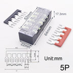 1pcs 15A 600V Dual Row Strip Screw Terminal Block With 2pcs Terminal Strip Short Piece TB Connector 3 4 5 6 8 10 12 Position