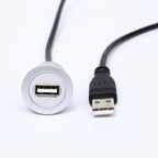 22mm Hole Install USB Connector/Socket FEMALE A - MALE A With Extend Cable(60cm,150cm)