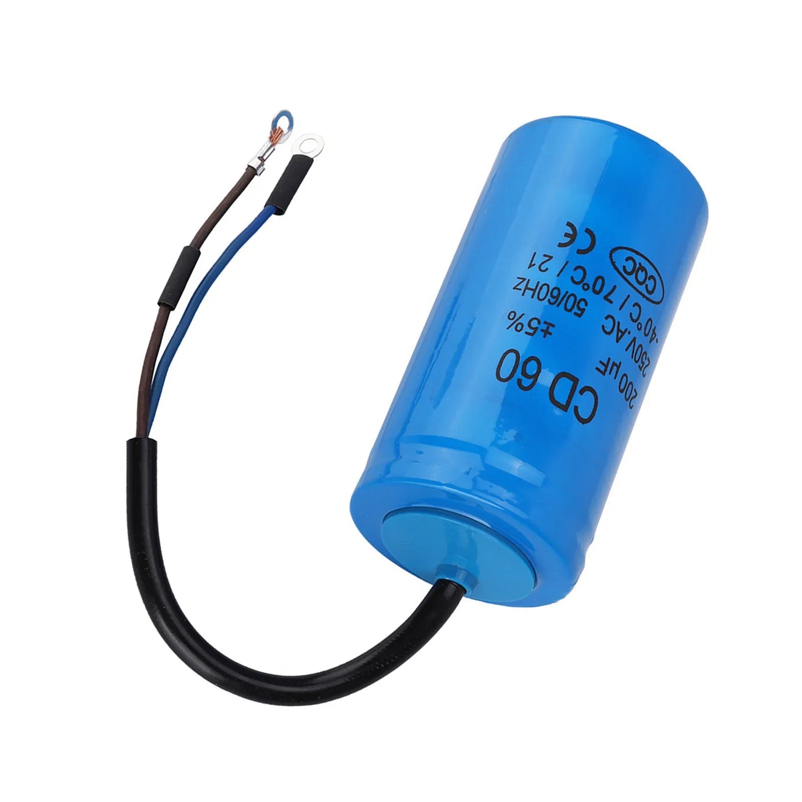 CD60 Run Capacitor with Wire Lead 250V AC 200uF 50/60Hz for Motor Air Compressor