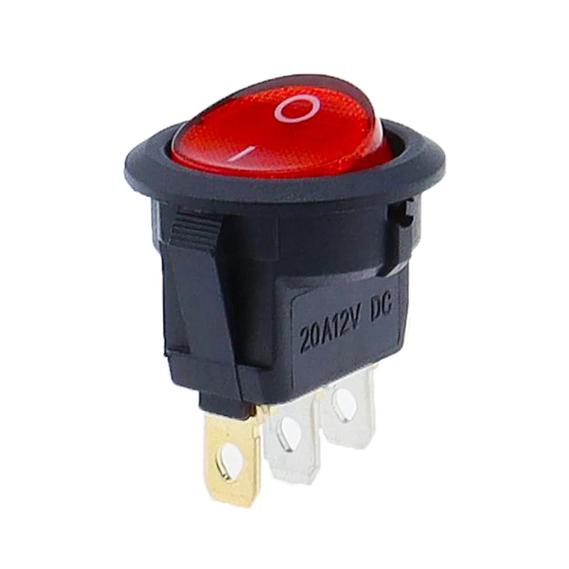 4Pcs 12V/220V Led Switch 16A 12V Light Switch Power Switch Car Button Lights ON/OFF 3pin Round Rocker Switch KCD1