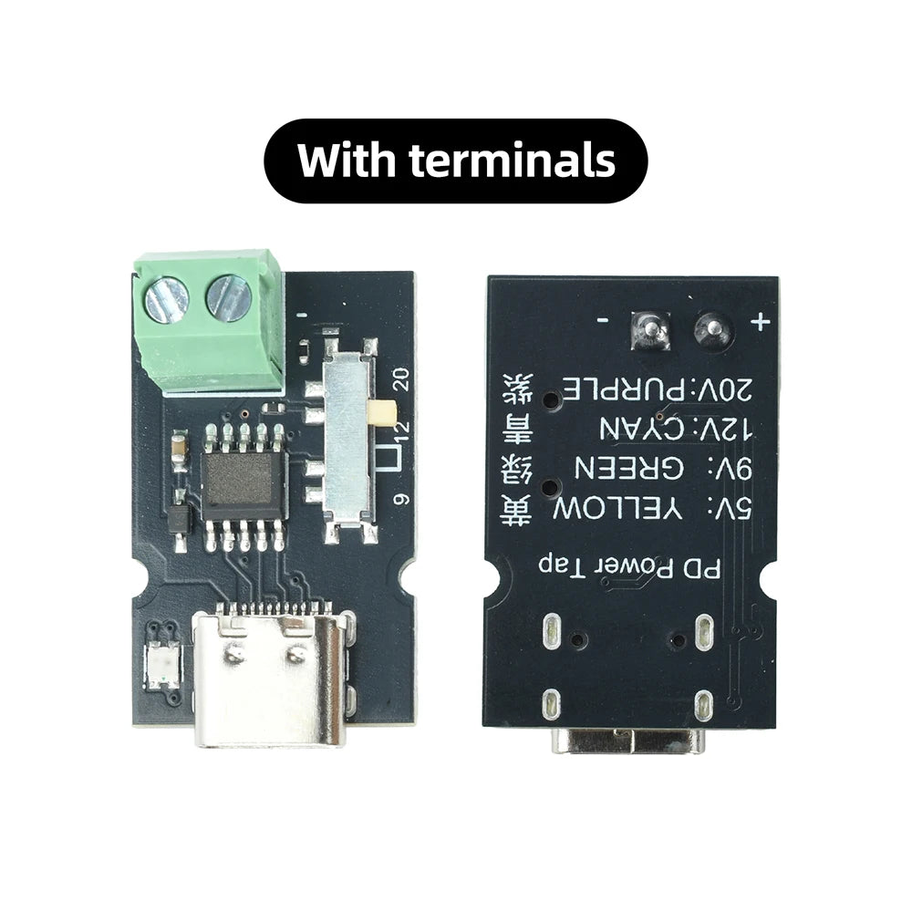 PD QC Protocol Fast Charging Decoy Module 5V 9V 12V 20V Adjustable with Color Indicator Light Type-C Mini PD Trigger Module