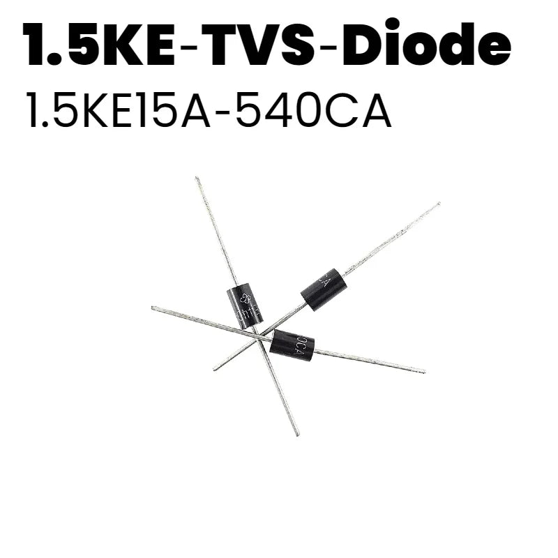 1.5KE Series TVS Diode 1.5KE15A‑36CA Unidirectional Bidirectional Transient Voltage Suppressor DO‑201AD Surge Protection Diode