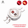 5-50pcs 2*3W Deep Red 660nm + Infrared IR 850nm LED Double Chip SMD Diode COB Bicolor DIY For 3 6 W Watt Therapy Light Beads