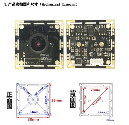 1080p 120fps 100fps 60fps Monochrome RGB OV9281 OV9282 OV9284 OV9782 COMS Image Sensor Embedded USB UVC Camera Module