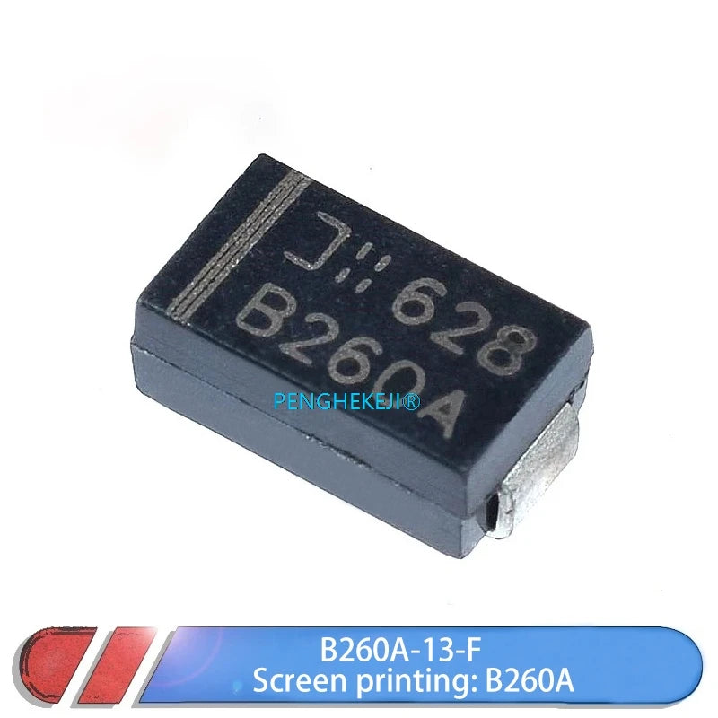 10/20/30PCS B260A-13-F B260A screen printing: B260A packaged SMA Schottky diode