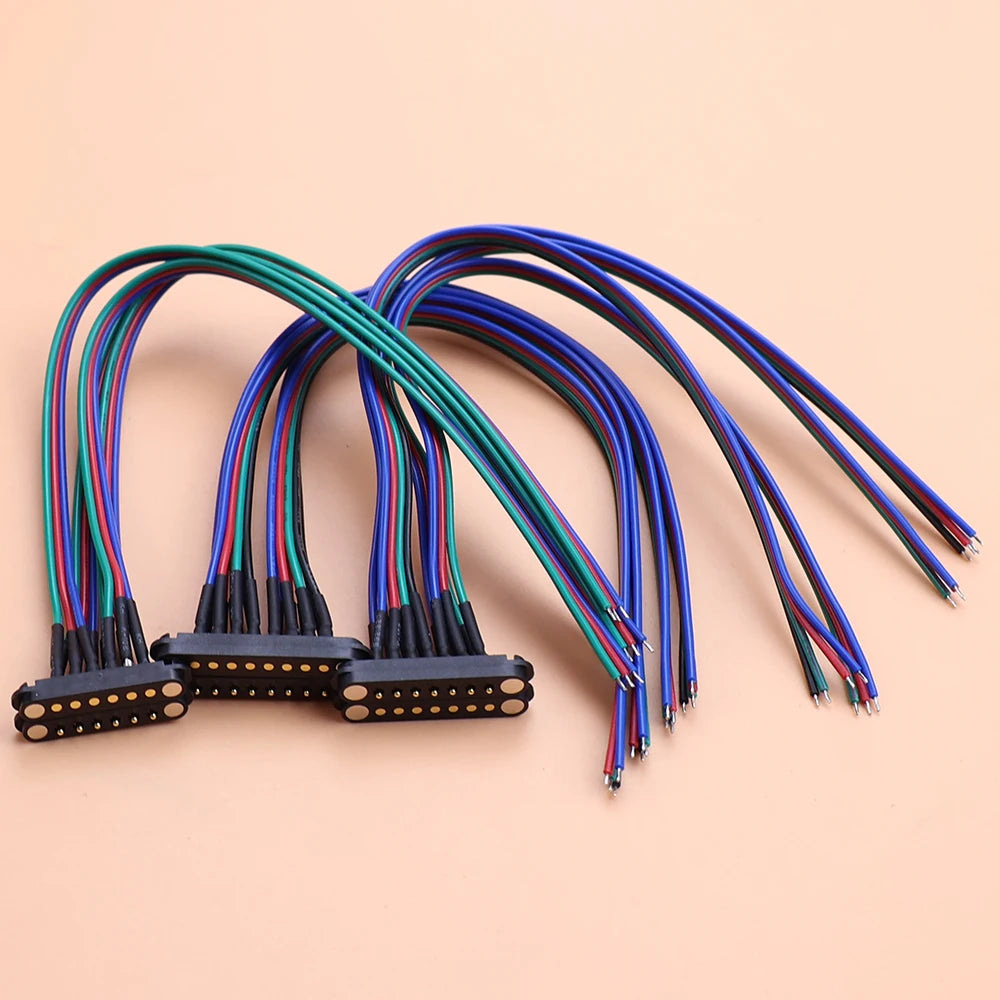 1Set 2.5/2.54 MM Pitch Spring Loaded Male Female 2P 3 4 5 6 7 8  Pole Through Holes PCB BTB Connector 2A DC Magnetic Pogo Pin