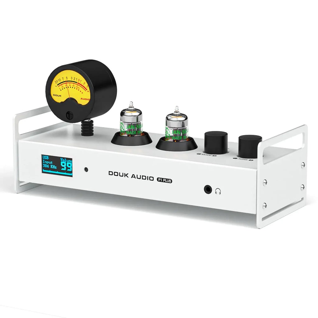 Douk Audio P1PLUS HIFI Valve Tube Preamp with Bluetooth / USB / Coaxial / Optical IN Headphone Amp DSD256