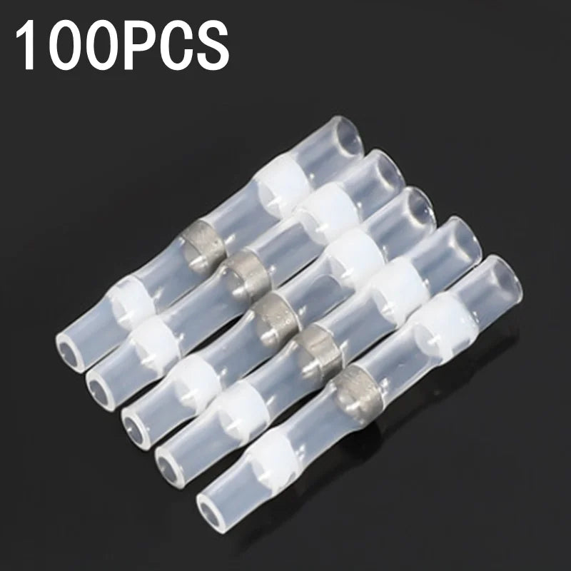 50/100pcs,Soldering Thermal Casing,Waterproof,Solder Seal Heat Shrink Butt Wire Connectors Terminals Electrical Copper with Glue