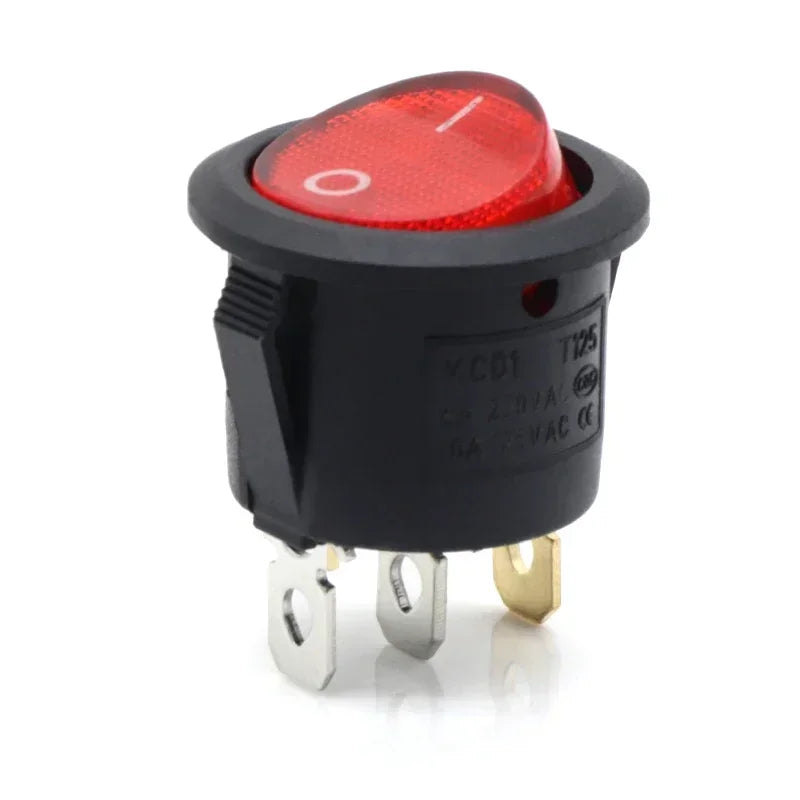 1~300pcs KCD1 LED Rocker Switch Round 2/3Pin ON-OFF-ON 2/3 Position 6A/250VAC 10A/125VAC SPST 23mm Car Push Button Switches