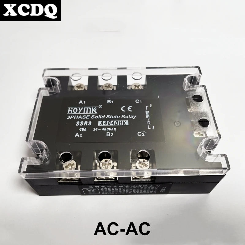 3 Phase Solid State Relay AC to AC 75-280V Input 24-480V Load 110 Volt Power Rele 220V 230V Voltage Control Relay 10-100A