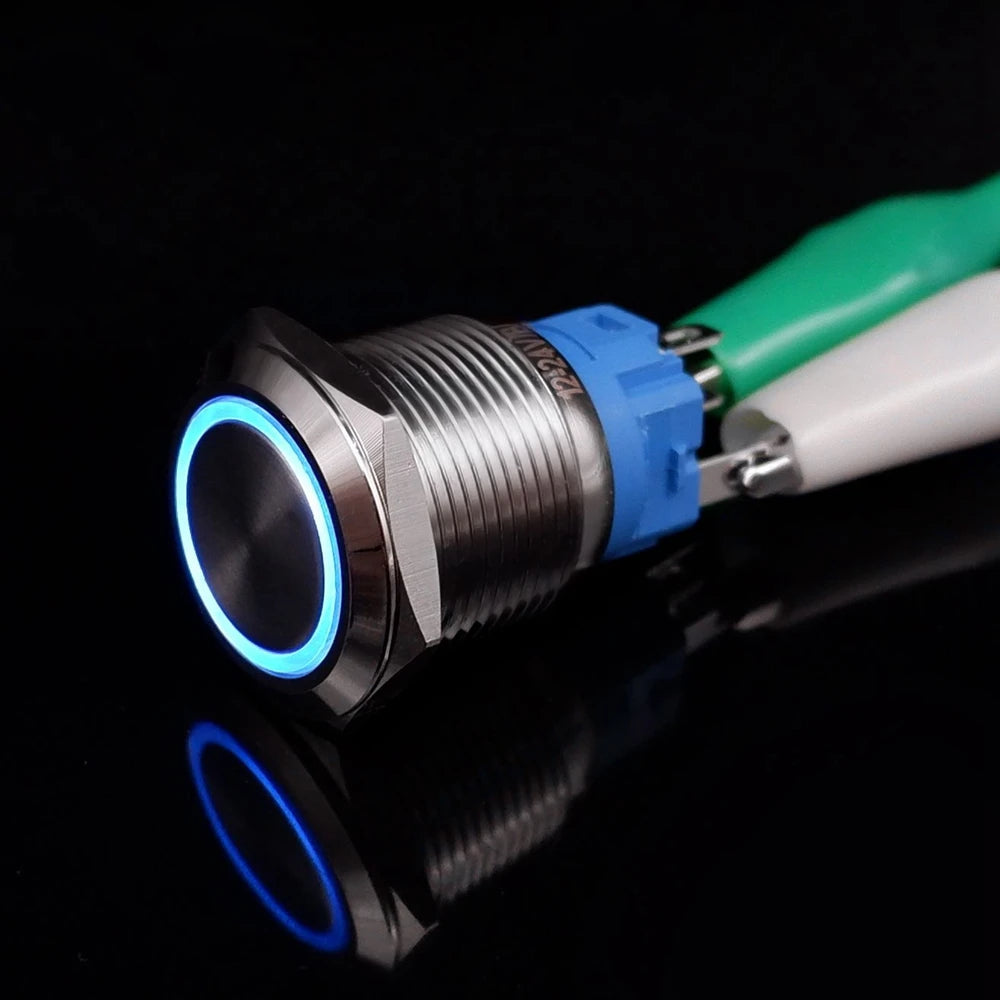 On Off PC Power Metal Waterproof Push Button Switch 12v for Car Ignition Switches Momentary/Latching NC 5V 220V 12 16 19 22 mm
