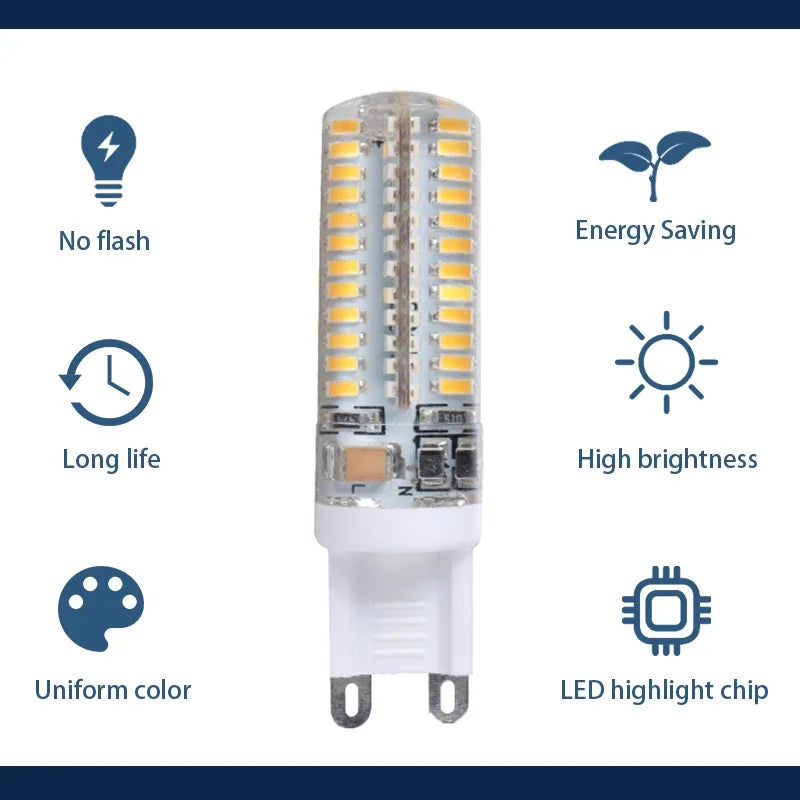 6pcs/lot G9 LED Lamp 7W 9W 10W 12W Corn Bulb AC 220V-240V SMD 2835 3014 Leds Lampada Led Light 360 Degrees Replace Halogen Lamp