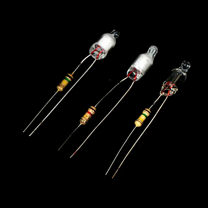 High Quality 10Pcs Neon Light Bulbs 4*10mm 5*13mm Main Power Indicator With Resistance 220V Red/Blue/Green