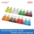 10PCS Medium Standard ATC ATO Blade Fuse Insert Zinc Pin 1A 2A 3A 4A 5A 7.5A 10A 15A 20A 30A 40A 50A Refitted For Auto Car Truck