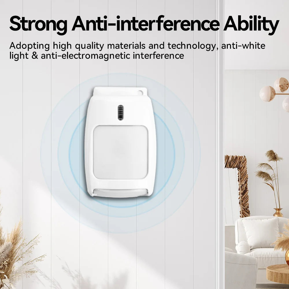 Meian Wired PIR Motion Sensor, Infrared Alarm Detector, Human Body Presence Sensor, Smart Home Security, Work with Alarm Host