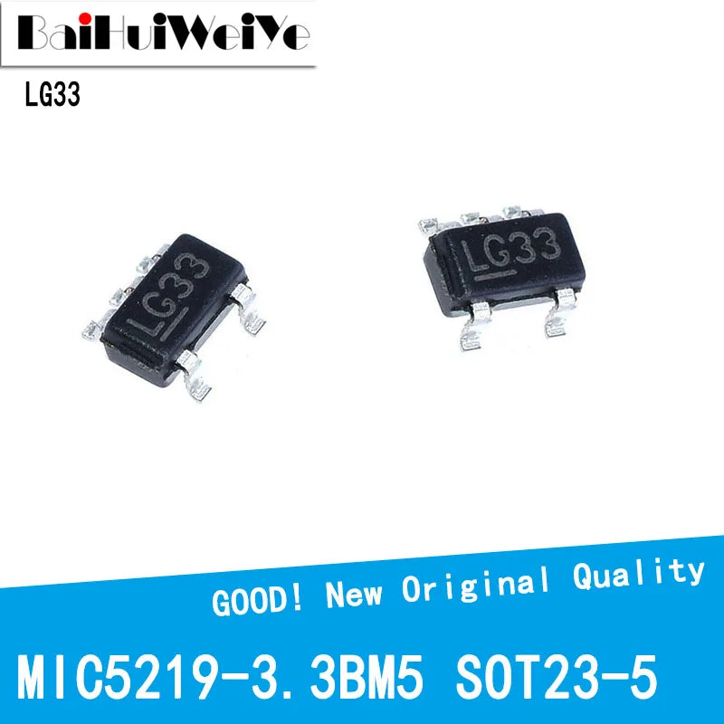 10Pcs/Lot MIC5219 LG33 MIC5219-3.3YM5 MIC5219-3.3BM5 MIC5219-3.3 LOD Voltage Regulator SMD SOT23-5 New Good Quality Chipset