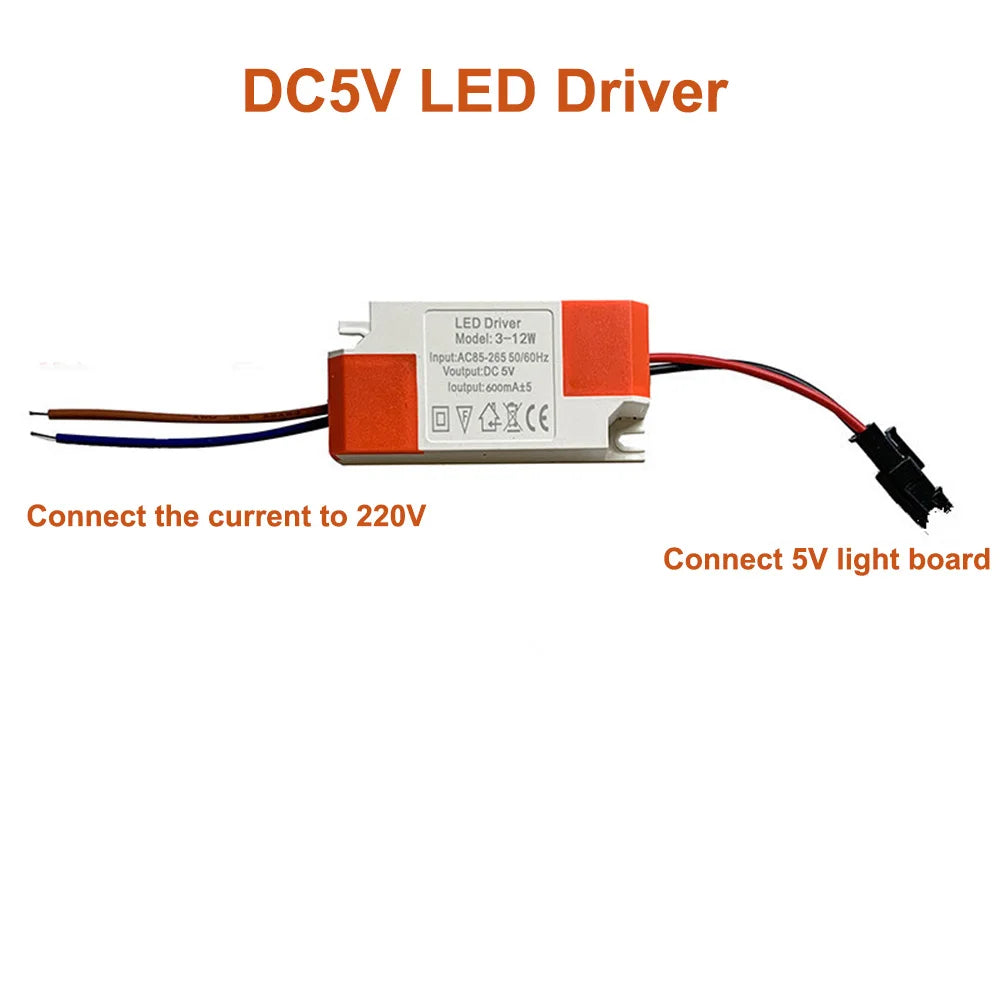 DC5V LED Light Beads Light Source SMD 2835/5730 LED Ring Board Aluminum Lamp Plate Accessorie 10W 12W with SM Female and Driver