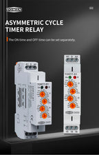 TOMZN TORT7-S1 Timer Relay Asymmetric Cycler Automatic Loop Delay T1-On Time T2-Off Time AC230V 50/60Hz For Traffic Lights