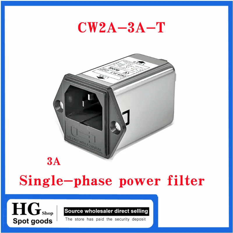 CW2A-10A-T CW2A-3A-T single-phase power filter EMI filter socket CW2A-3A/ 6A-10A-T Audio power Purifier Vehicle anti-interferenc