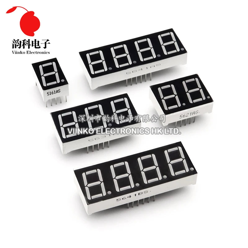 200pcs 7 segment common Cathode 1 Bit Digital Tube 0.56" 0.56in. Red LED Display