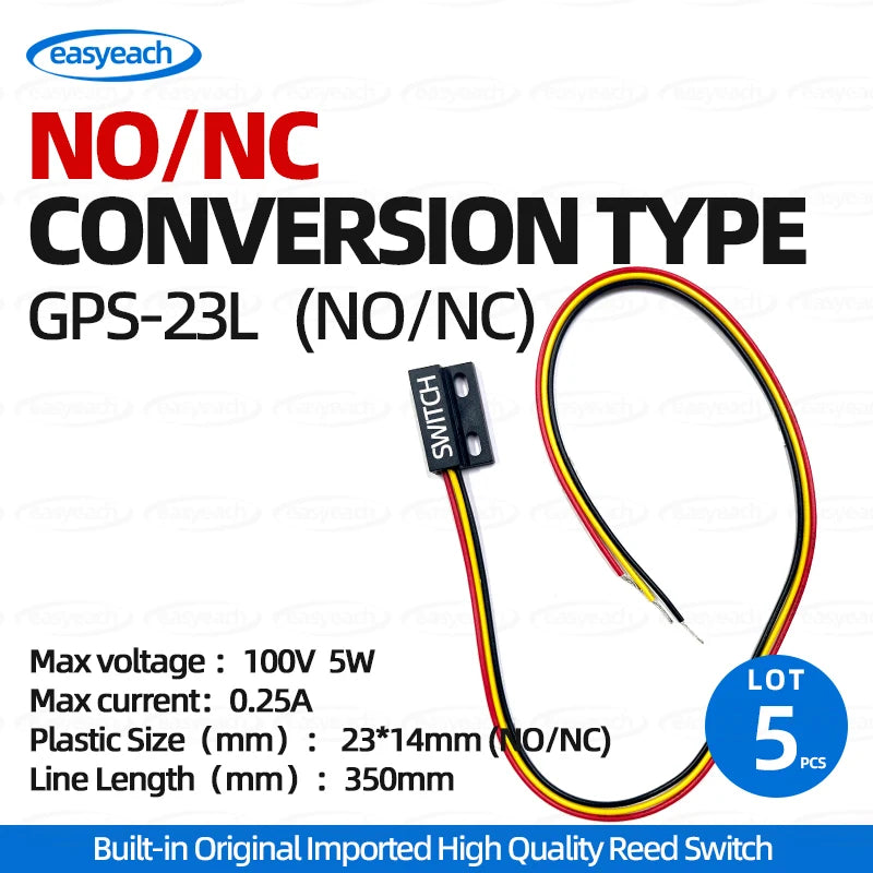 5PCS GPS-23 Reed Magnetic Control Switch Replace PS-3150 Normally Open/Closed23*14MM Proximity Induction sensor NO/NC switching