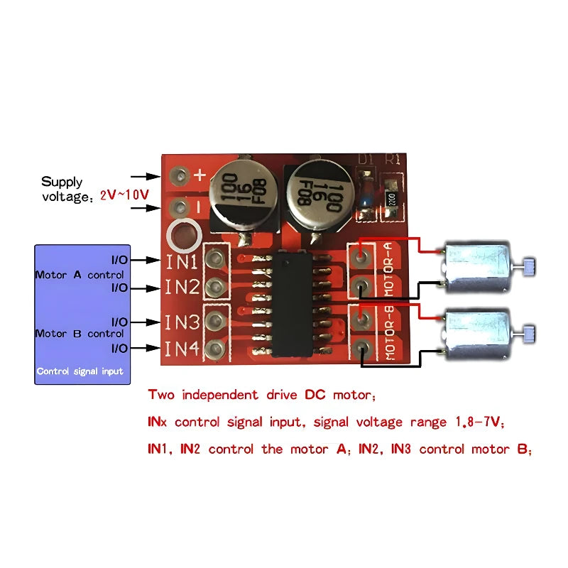 1-5pcs L298N Driver Board Module Stepper Motor Smart Car Robot Breadboard Peltier High Power L298 DC Motor Driver for Arduino