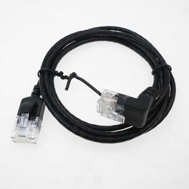 90 Degree Angled, Flexible Slim & Ultra Thin Cat6 Rj45 Ethernet Patch LAN Cord up to High Speed 10Gbps 550MHz for PC, Router