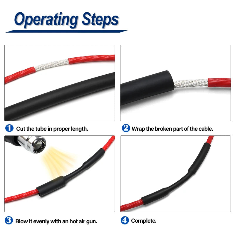 1-5m 4:1 Heat Shrink Tube With Glue Adhesive Lined Polyolefin 4mm-52mm Waterproof Dual Wall Cable Insulation Sleeve Wire Repair