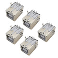 5Pcs USB Type B Female Socket Printer Data Interface Connector Repair Jack Port Right Angle 4Pin PCB DIP USB B Soldering Adapter