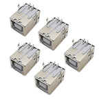 5Pcs USB Type B Female Socket Printer Data Interface Connector Repair Jack Port Right Angle 4Pin PCB DIP USB B Soldering Adapter