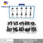 6*6 Tact Tactile Push Button Switch 4.3-13mm SMD DIP 2P/4Pin Micro Switch 6x6 Keys Tact ON/OFF 10 Models for Arduino