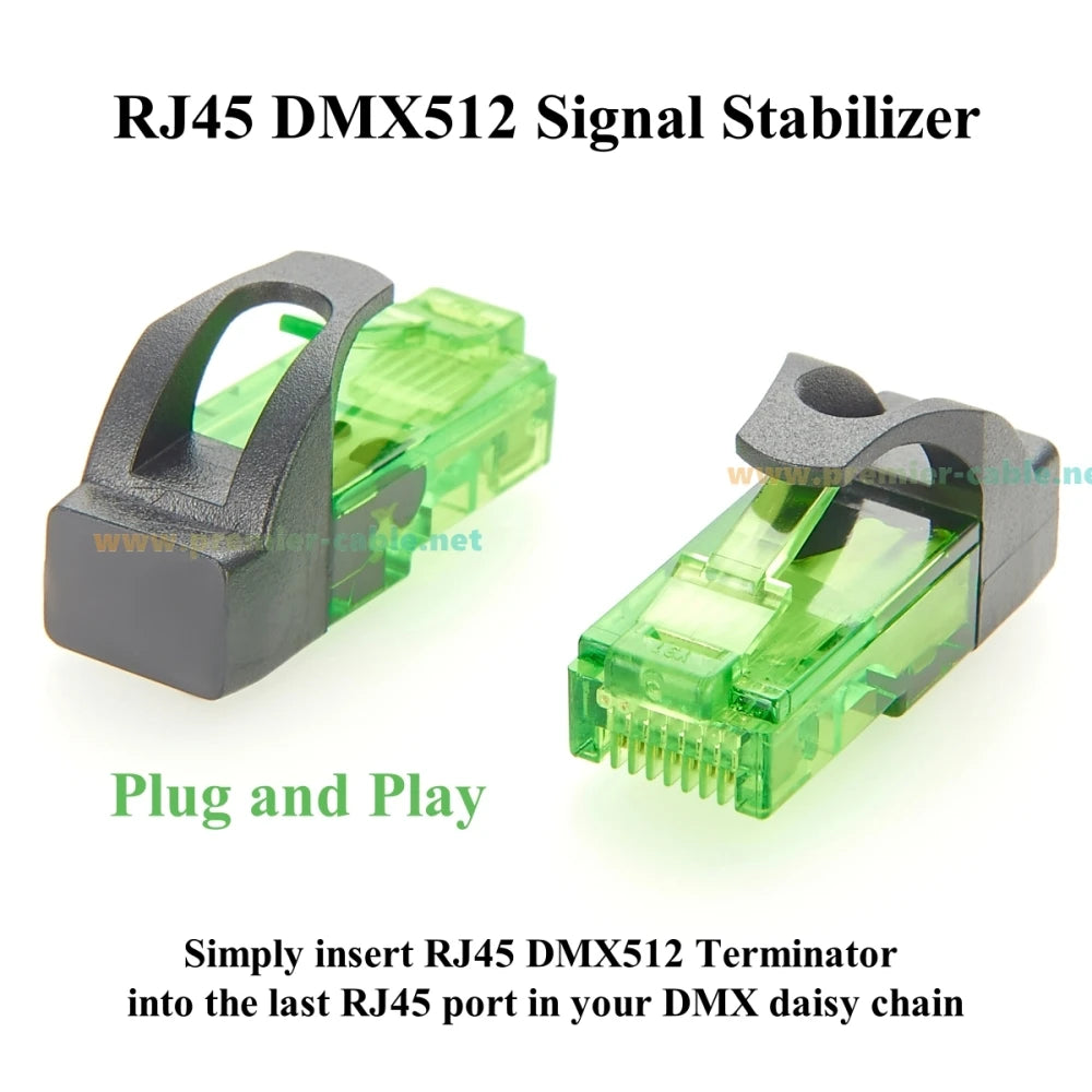 RJ45 120 Ohm DMX512 Terminator 1 Universe RJ45-DMXTERM-120 RJ45 8P8C End of Line Termination Resistor for DMX Signal Stability