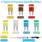 Micro2 Fuses Assortment Kit- 105 Pcs ATR APT Blade Car Fuses With Fuse Puller, Automotive Replacement Fuse For Car, Boat, RV