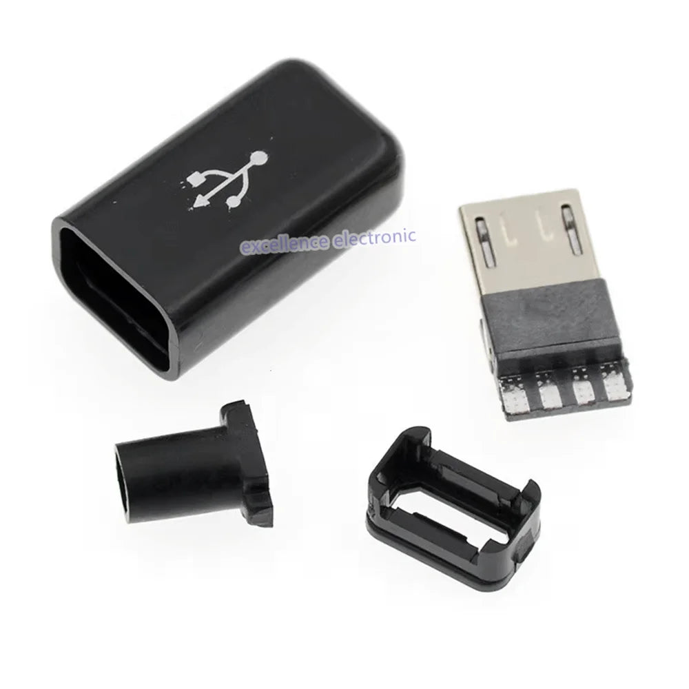 10Pcs USB Connectors Type B/Micro/Mini/USB2.0 Male Female Assembly Adapter DIY Soldering Repair Data Charging Plug Socket