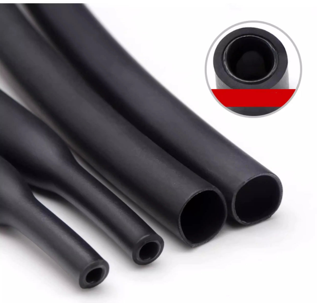 Black 2/5M 3:1 Heat Shrink Tube With Glue Diameter 1.6 ~ 19.1mm Dual Wall Polyolefin Insulated Adhesive Lined Shrink Wrap Sleeve
