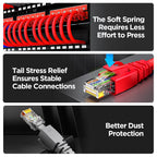 AMPCOM RJ45 Ethernet Network Cable Strain Relief Boots Cable Connector Plug Covers for CAT5 CAT5e CAT6 (Plastic)