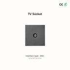 Avoir Wall Toggle Switch Gray Stainless Steel Panel Light Switches 2Way Power Socket Europe Korea French Electrical Outlets Home
